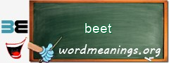WordMeaning blackboard for beet